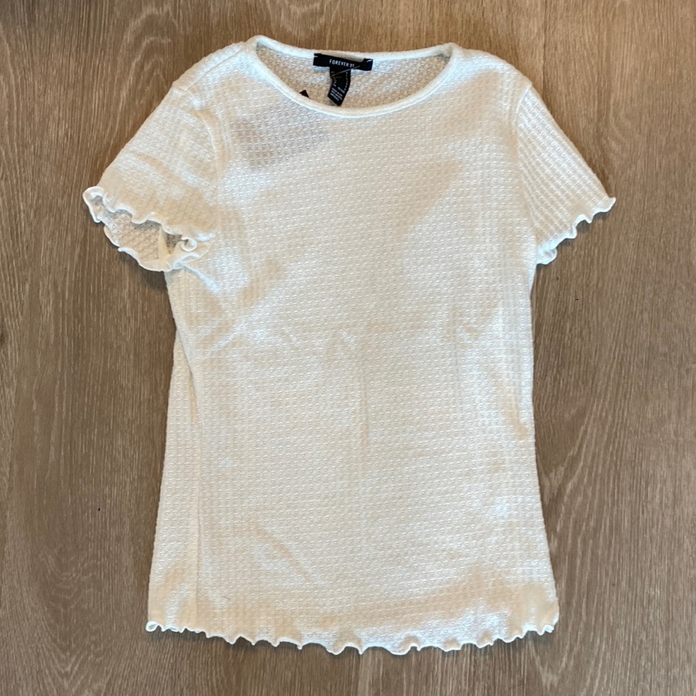Ivory Waffle Top